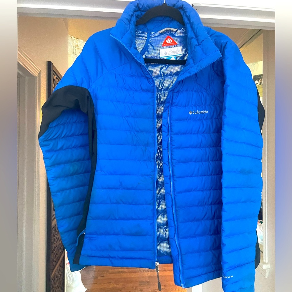 Columbia L Omni heat jacket blue
